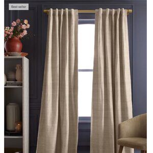 Raw Silk Room Darkening Curtain / Sand